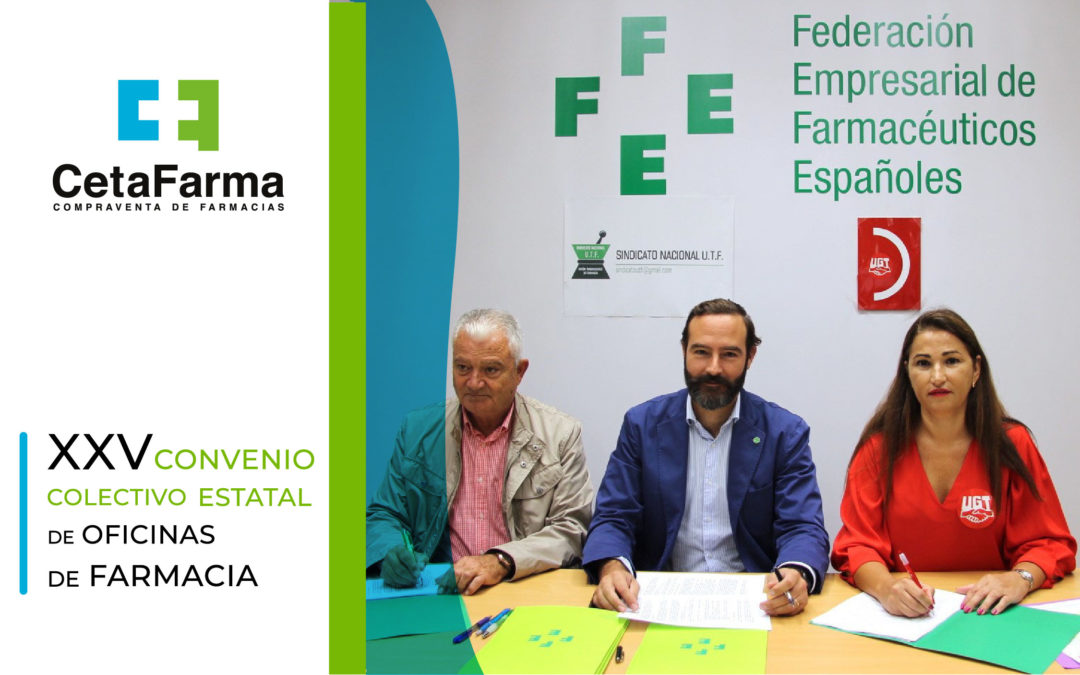 Firmado el XXV Convenio Colectivo Estatal de Oficinas de Farmacia entre FEFE y los Sindicatos UGT y UFT con un incremento salarial del 4%